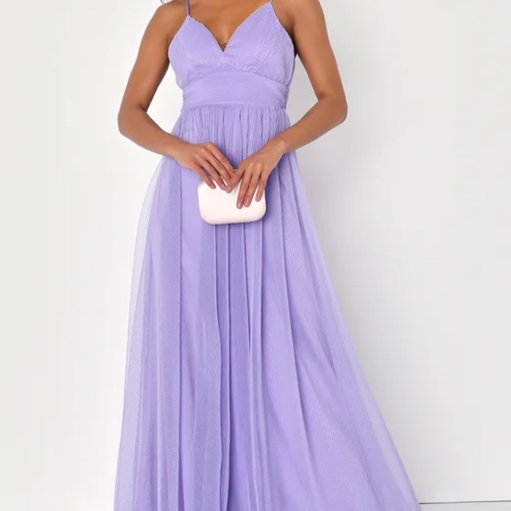 NWT Lulus Angelic Entrance Lavender Plateau Maxi Dress